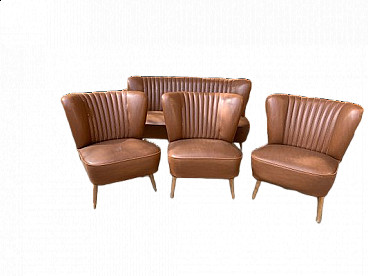 4 Cocktail armchairs and sofa, 1950s