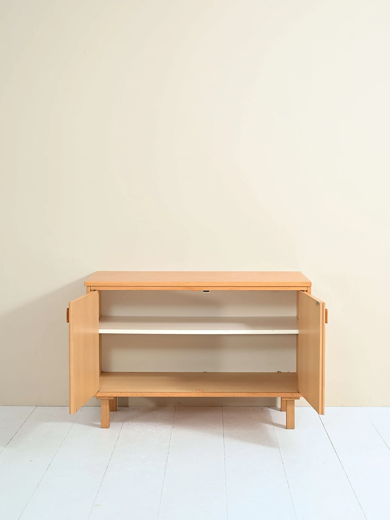 Oak TV cabinet with doors, 1960s 3