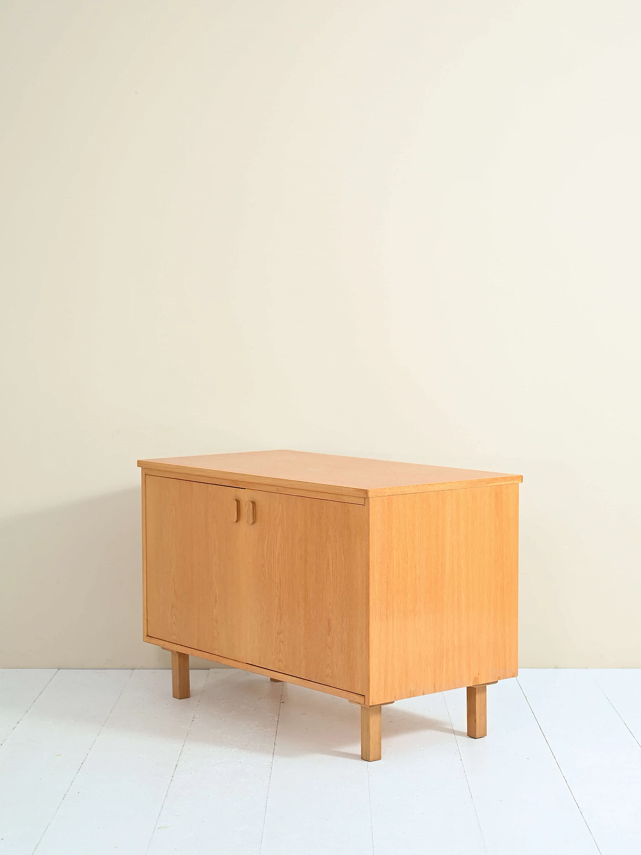 Oak TV cabinet with doors, 1960s 4
