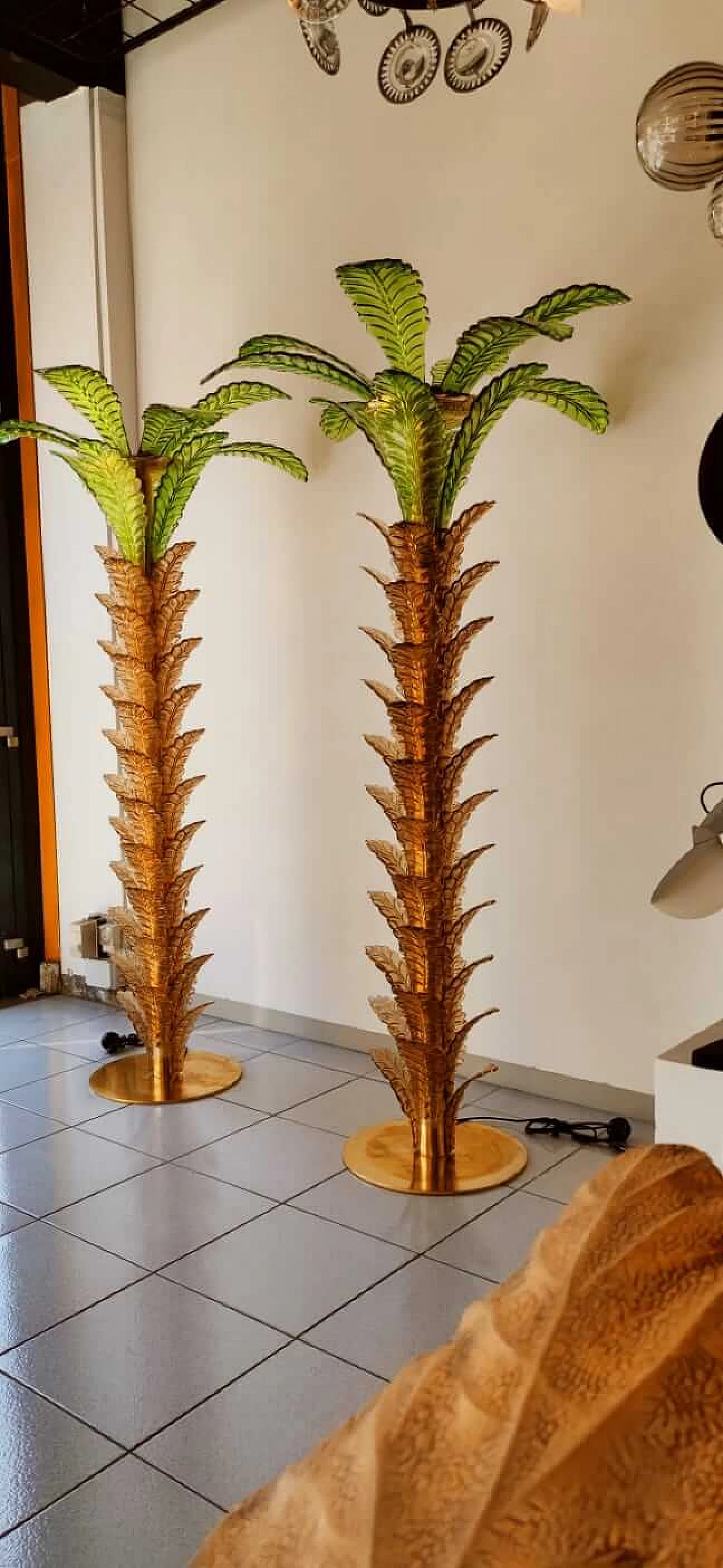Pair of Murano glass palm-shaped floor lamps, 1970s 5