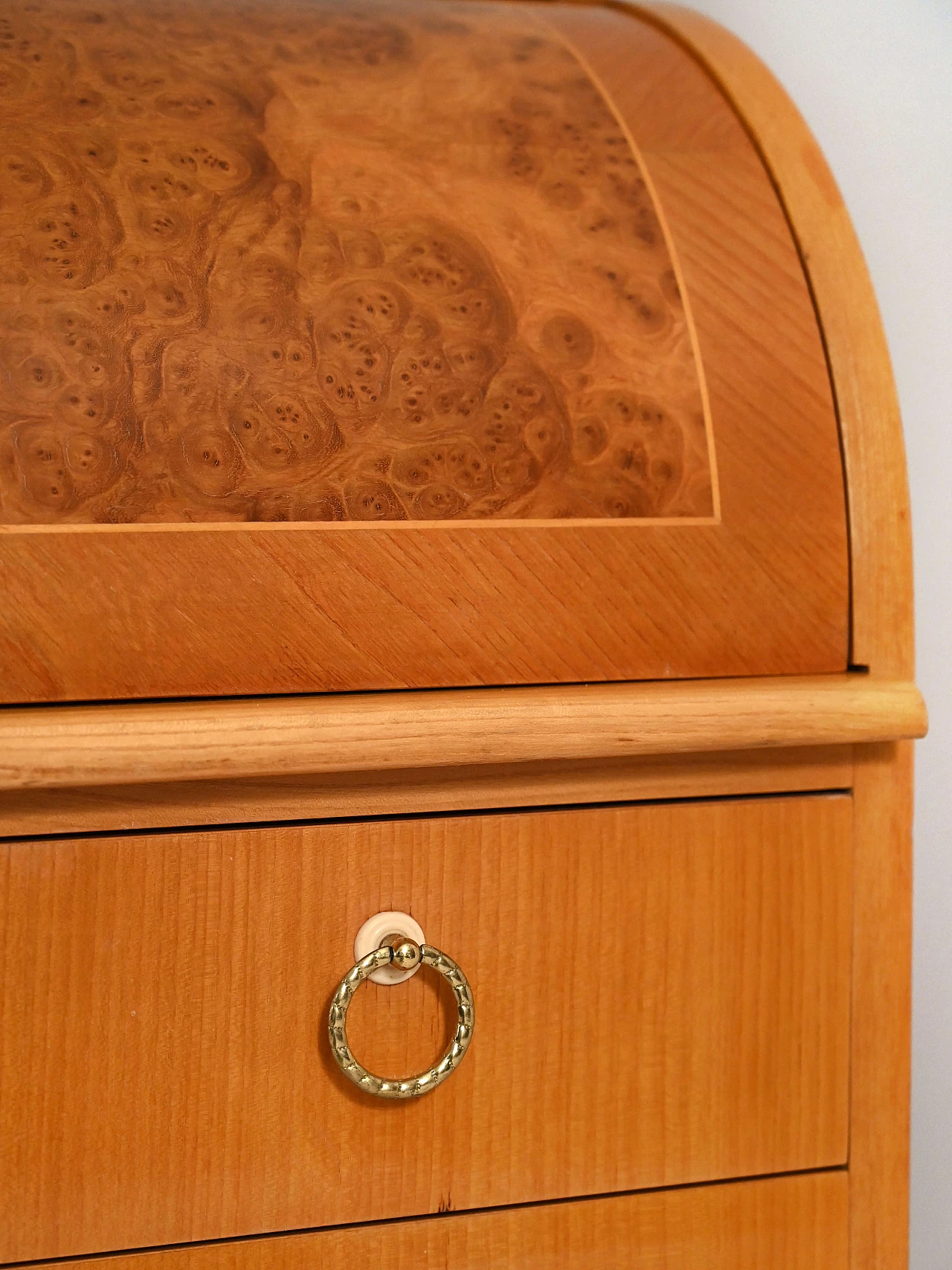 Teak secretaire cabinet with flap, 1940s 8