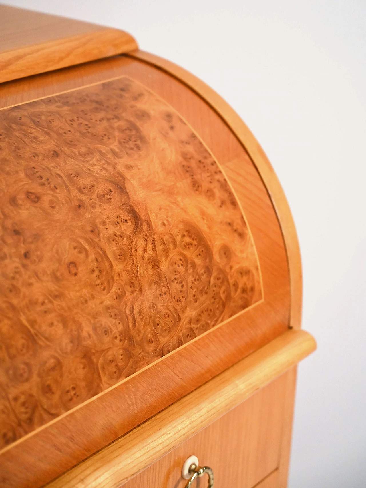 Teak secretaire cabinet with flap, 1940s 10