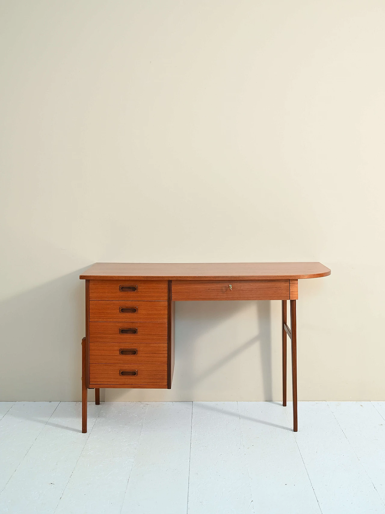 Teak desk with drawers, 1960s 1