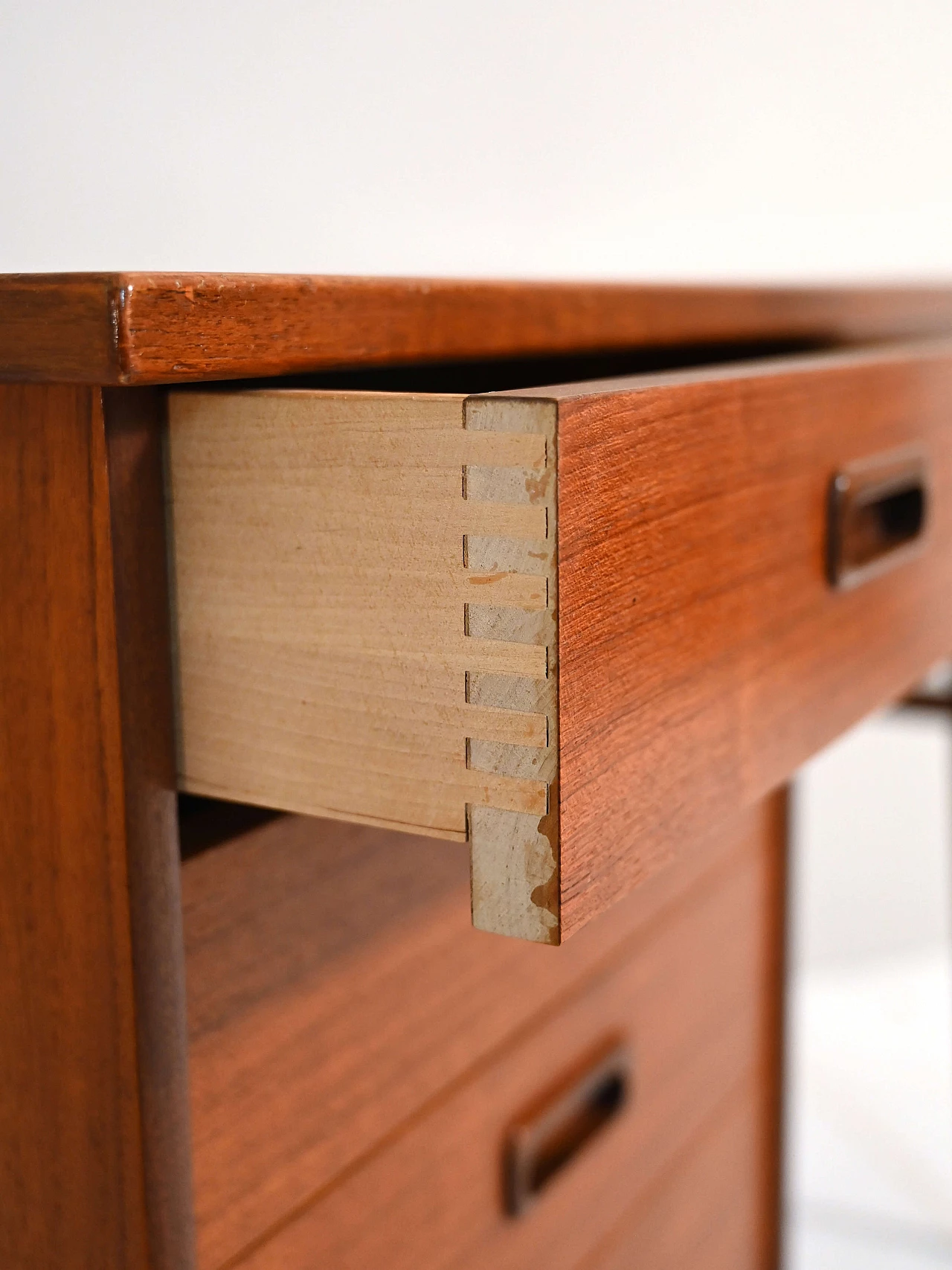 Teak desk with drawers, 1960s 9