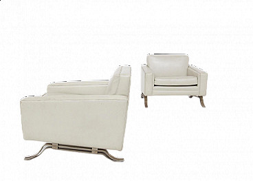 Pair of armchairs in leather by Ignazio Gardella, 1950s