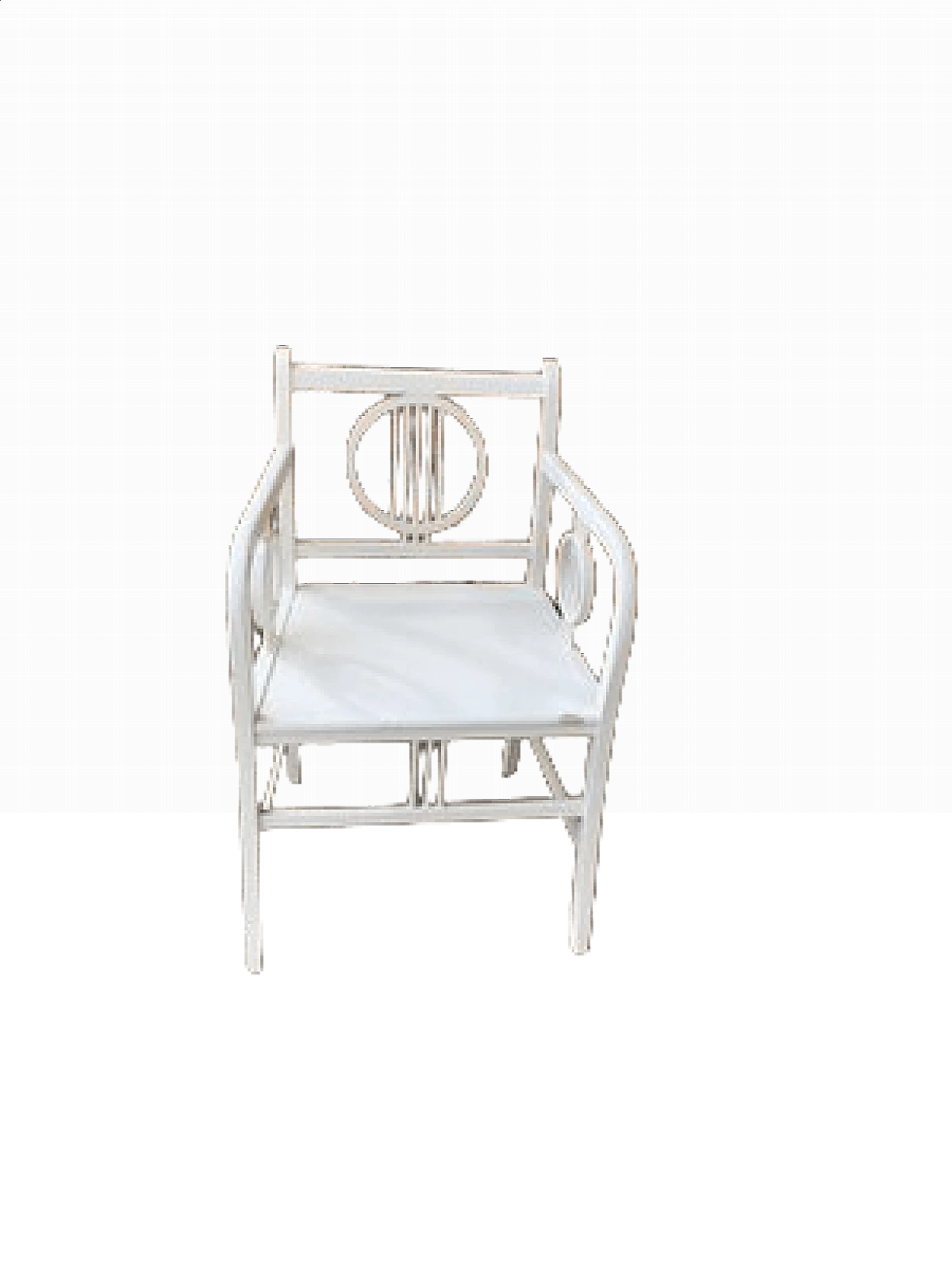 Sedia Art Déco in legno dipinto di bianco, anni '30 6