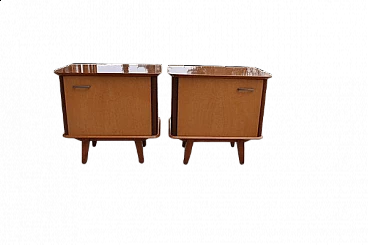 Coppia di comodini in legno laccato, anni '50