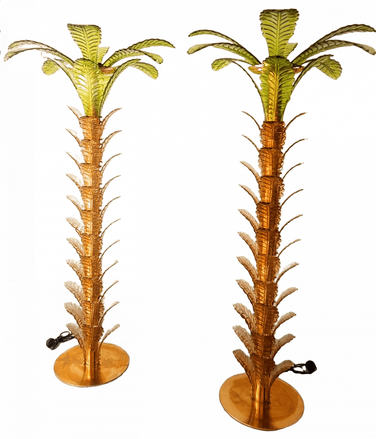Pair of Murano glass palm-shaped floor lamps, 1970s 8