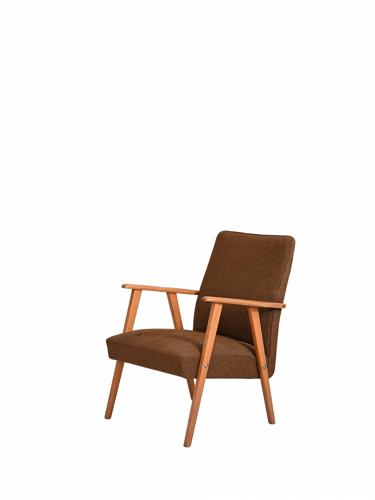 Armchair in wood and original fabric, 1960s 11