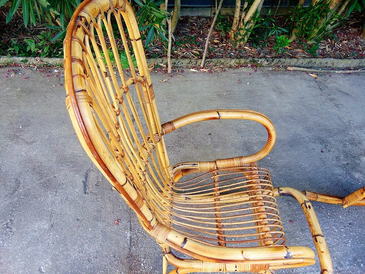 Pair of bamboo rocking chairs, 1960s 7