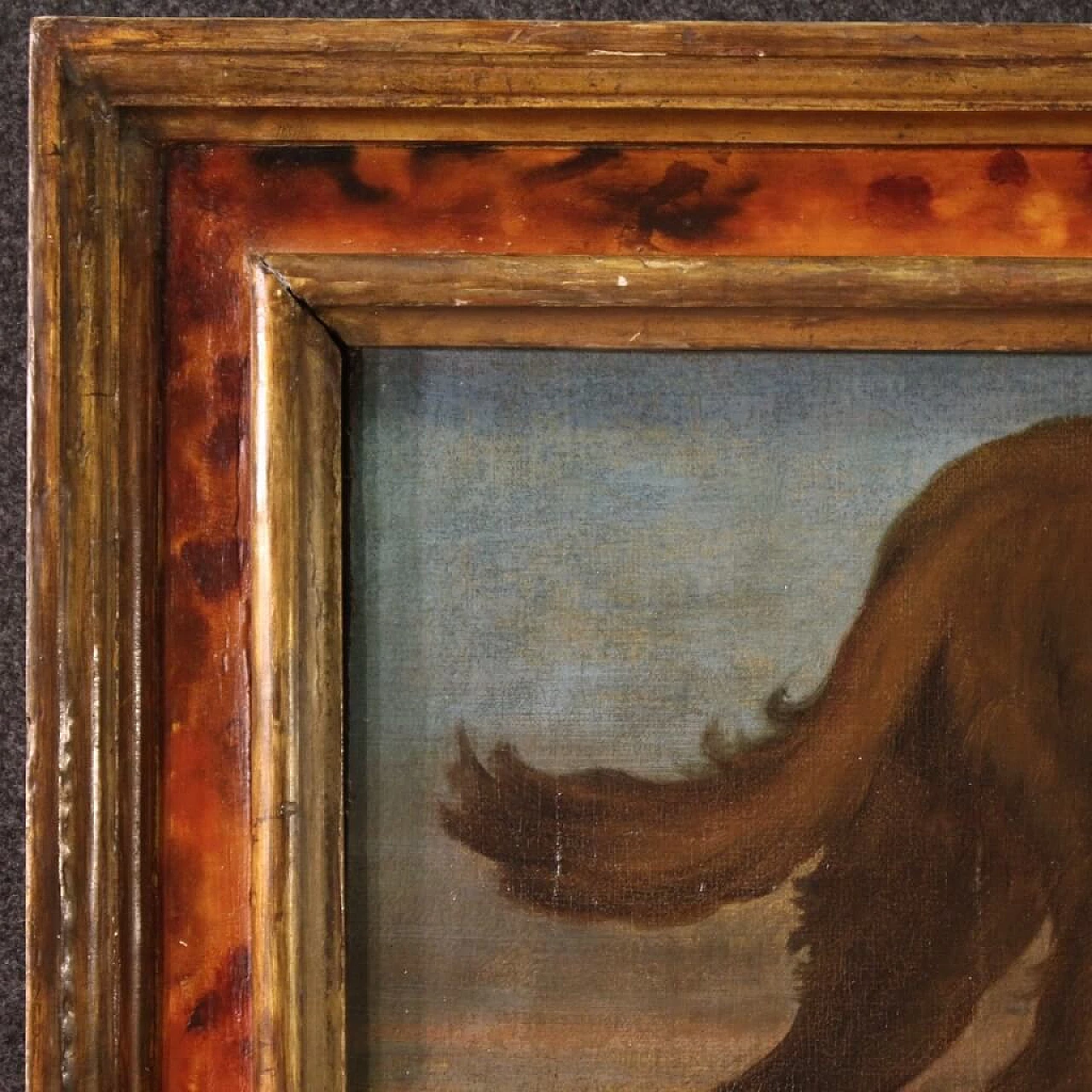 Olio su tela raffigurante un pastore con i suoi cani, '600 6