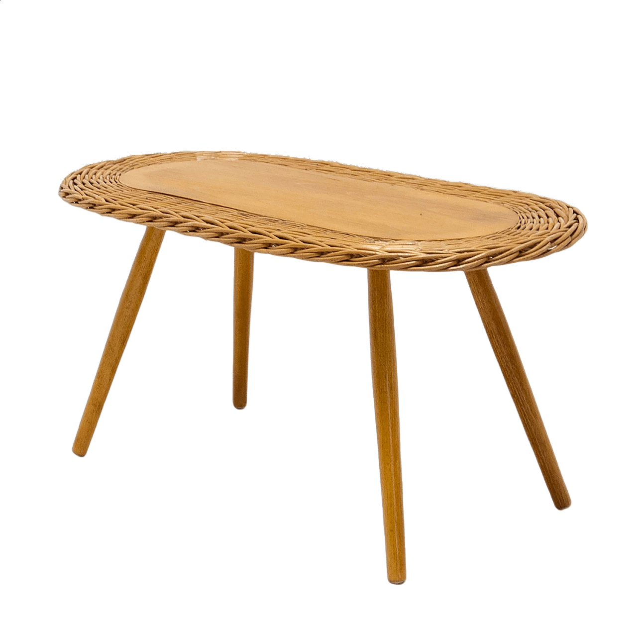 Rattan stool by Jan Kalous for ÚLUV, 1960s 13