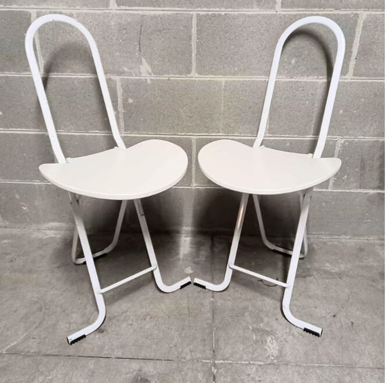 Pair of Dafne folding chairs by Rinaldi for Thema, 1970s 2