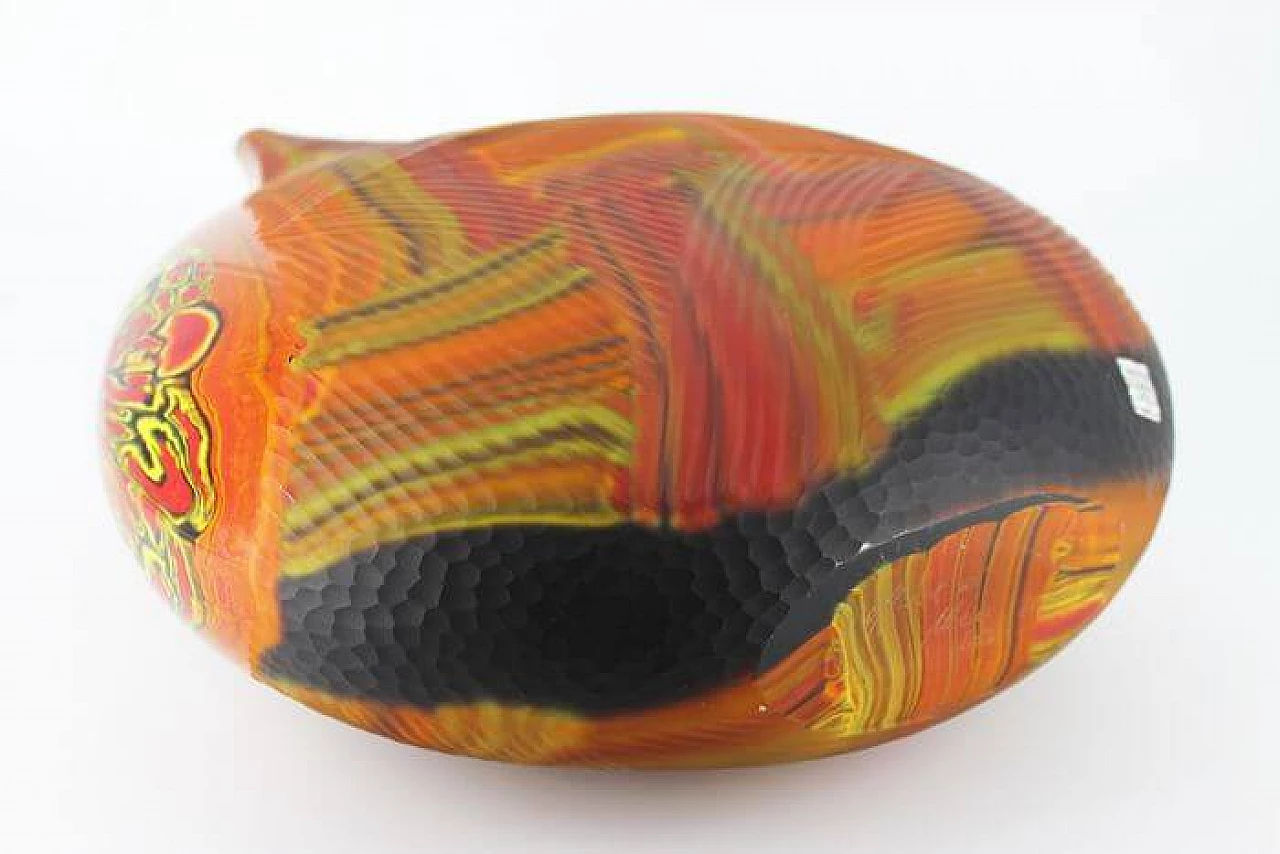 Murano blown glass vase in red tones by Luca Vidal, 2000 2