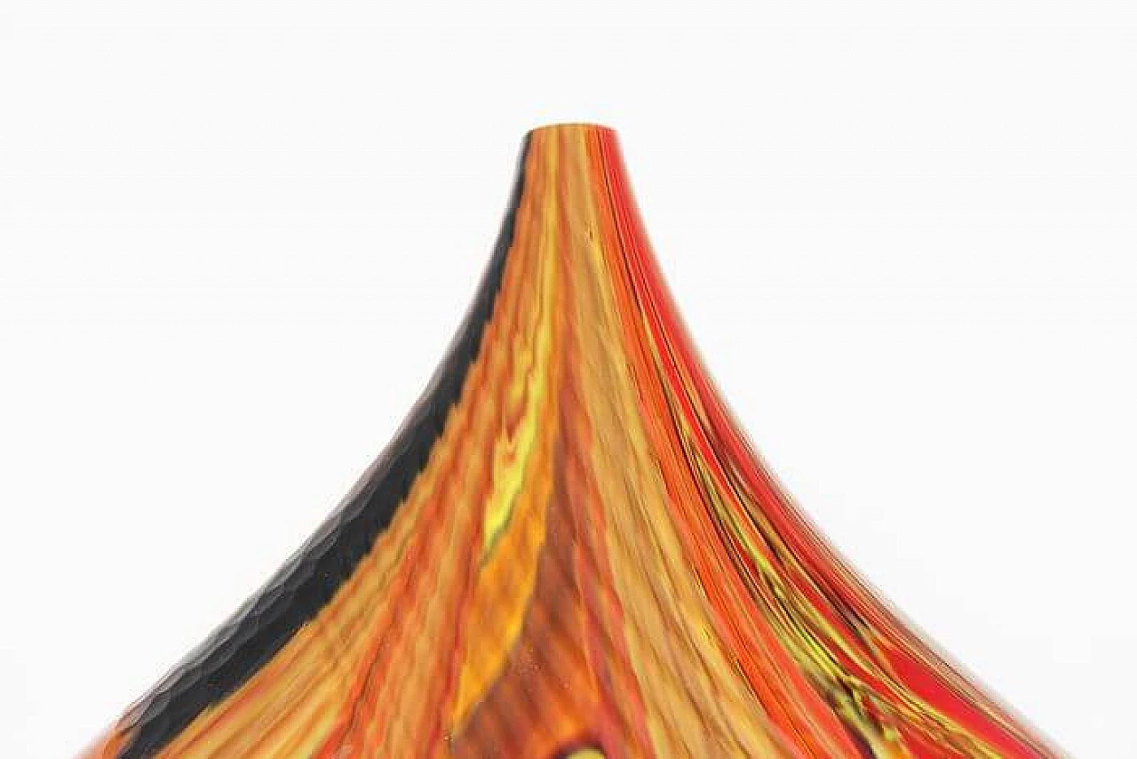 Murano blown glass vase in red tones by Luca Vidal, 2000 10