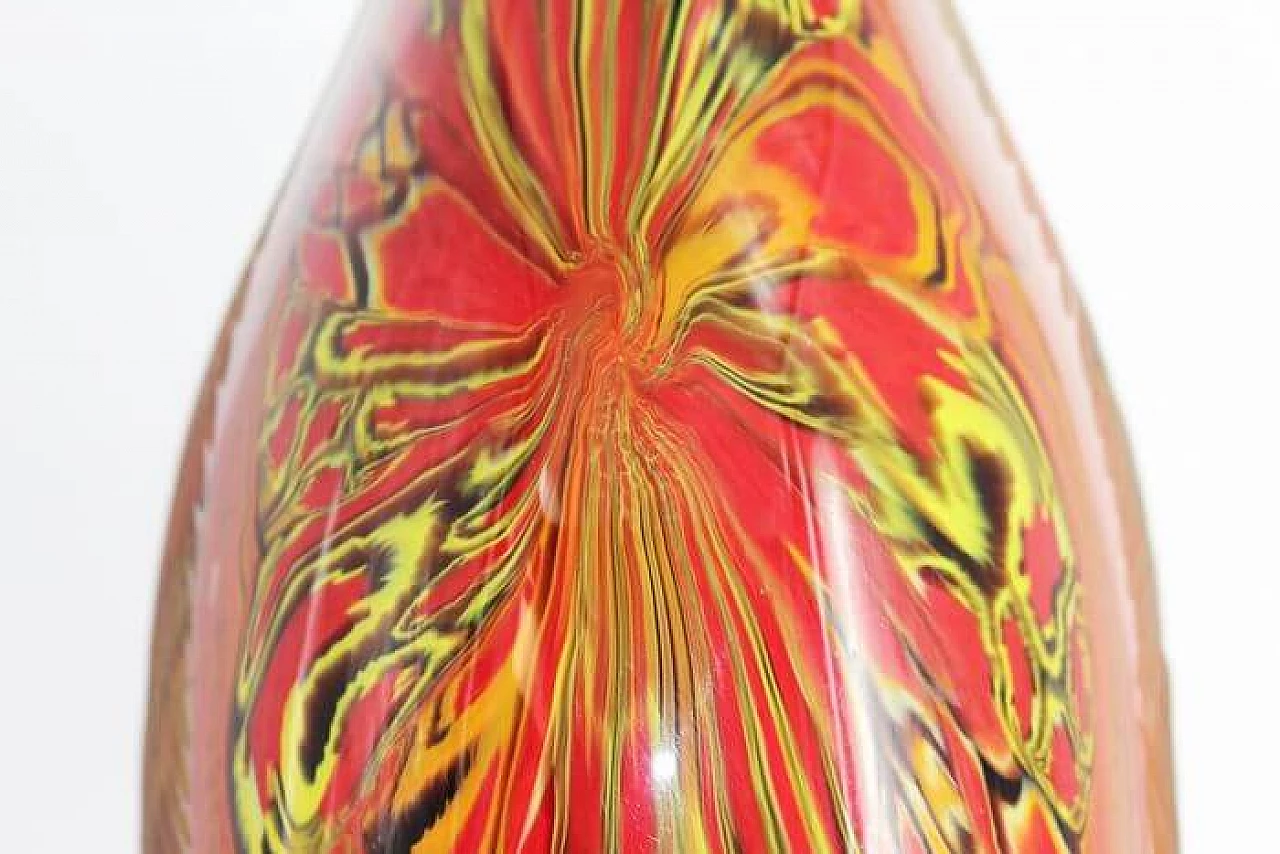 Murano blown glass vase in red tones by Luca Vidal, 2000 11