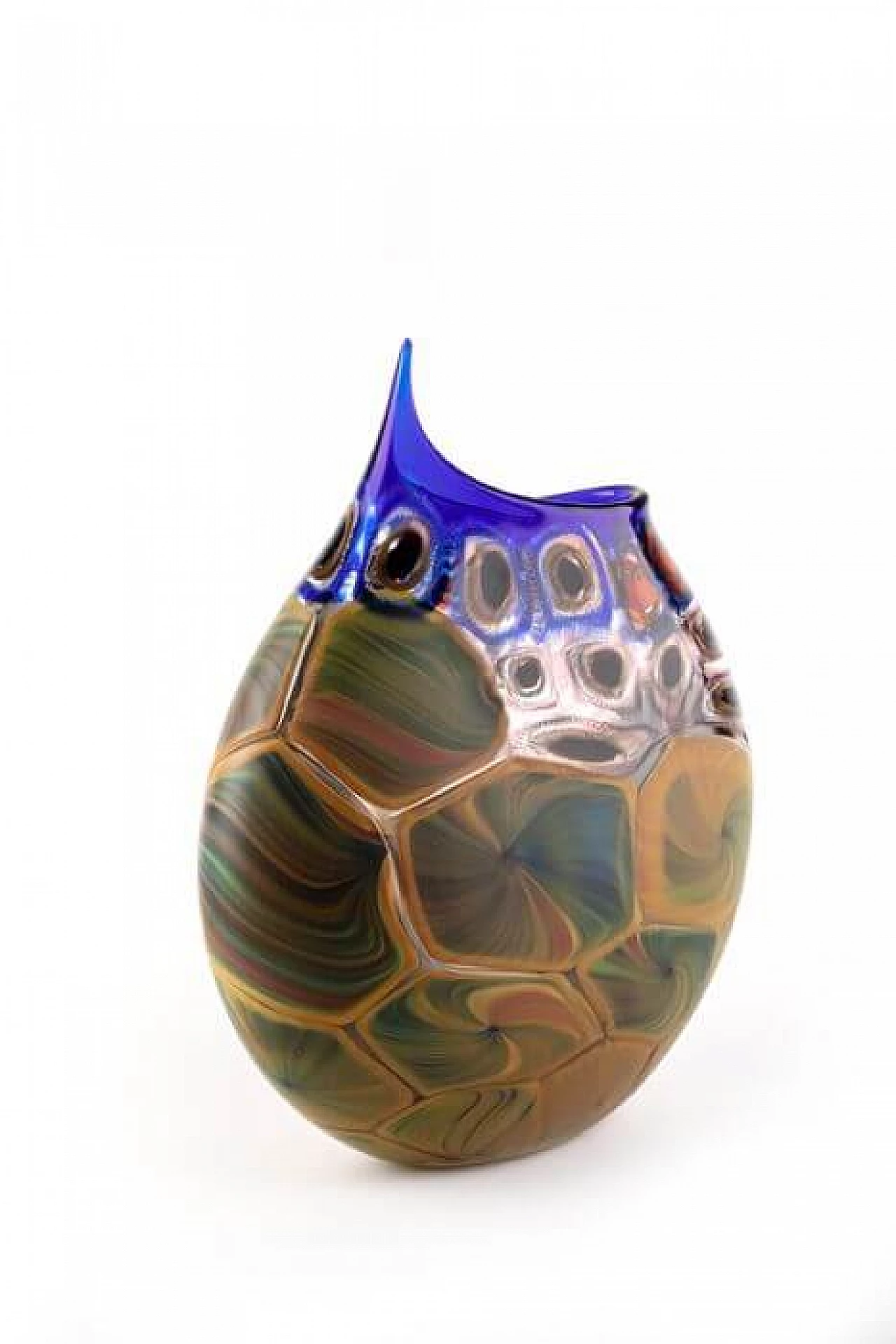 Bevelled Murano glass vase by Luca Vidal 2