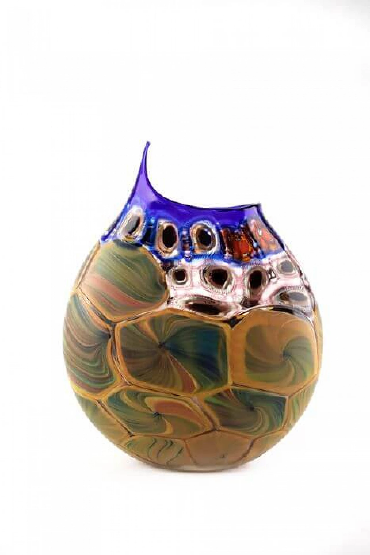 Bevelled Murano glass vase by Luca Vidal 3
