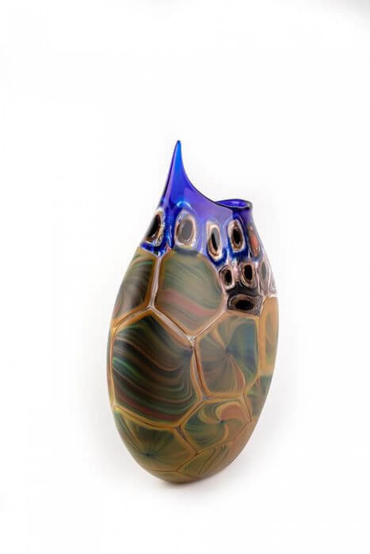 Bevelled Murano glass vase by Luca Vidal 4