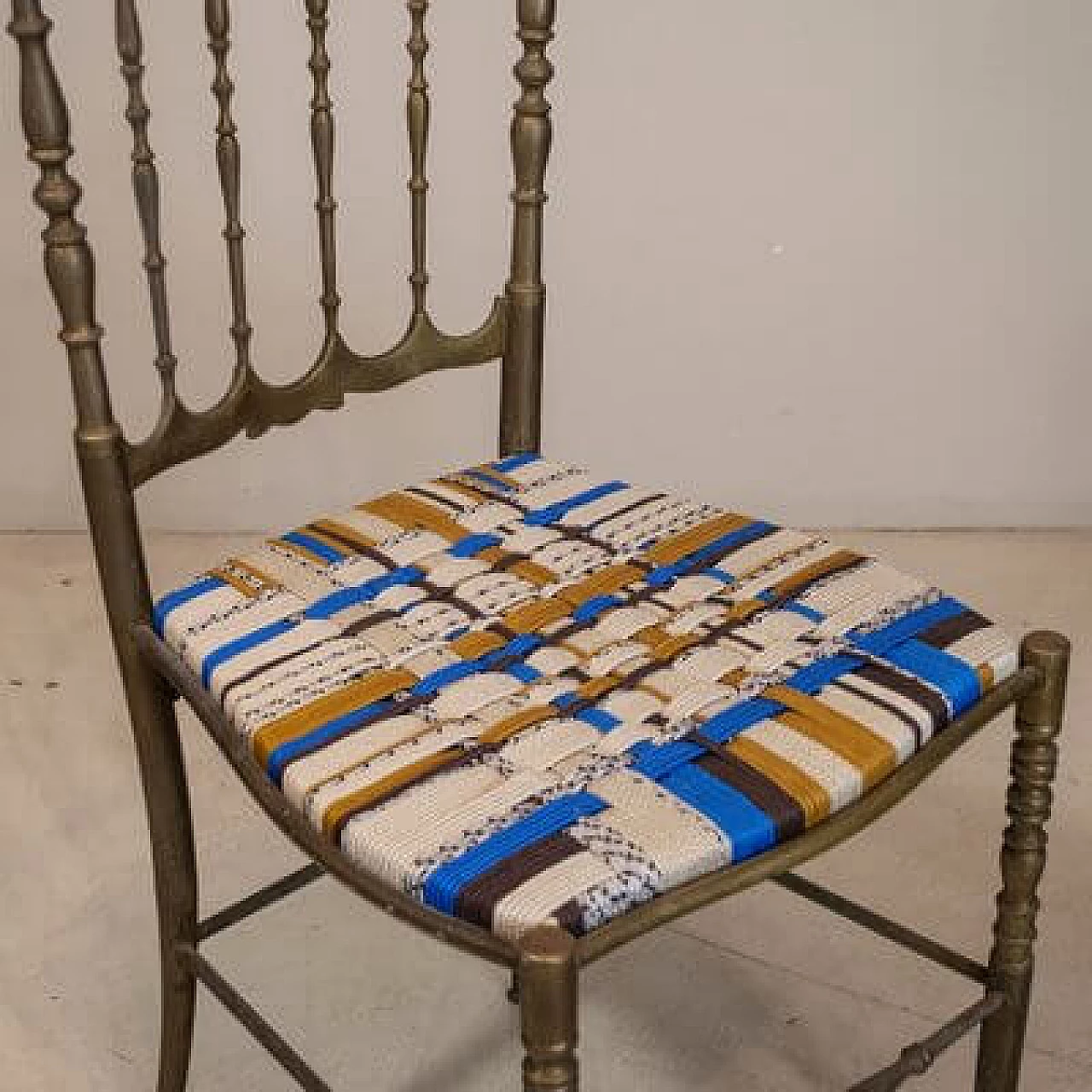 4 Brass chairs by Giovanni Gaetano Descalzi, 1950s 5