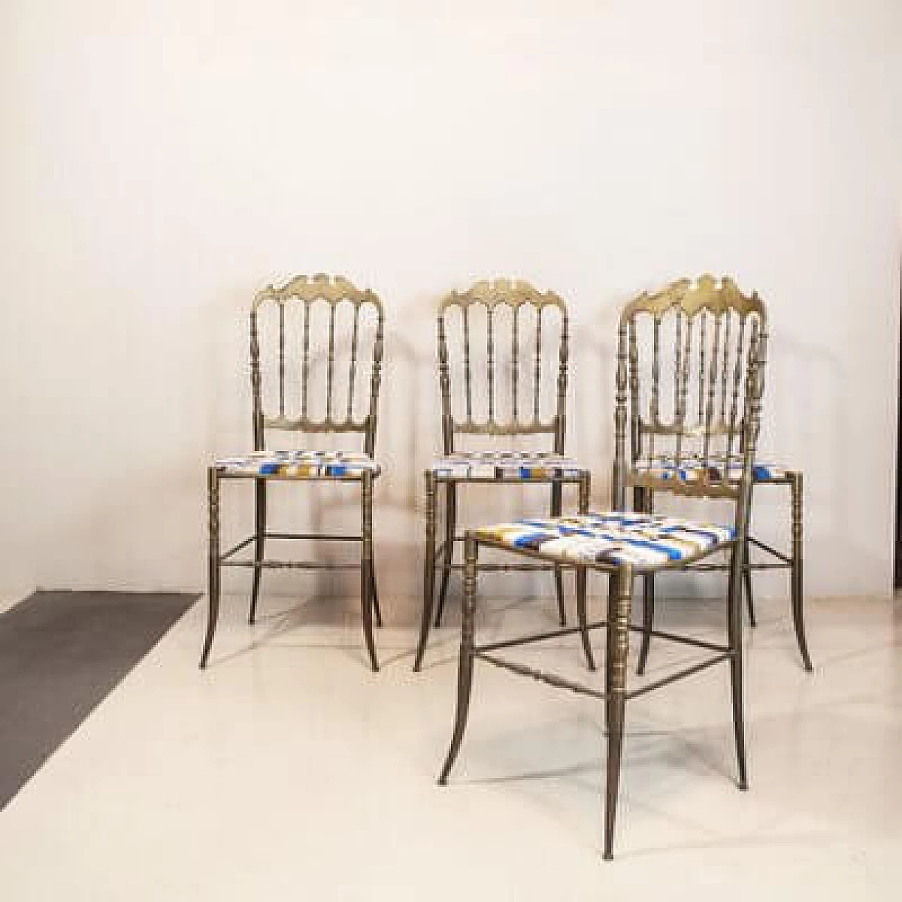 4 Brass chairs by Giovanni Gaetano Descalzi, 1950s 8