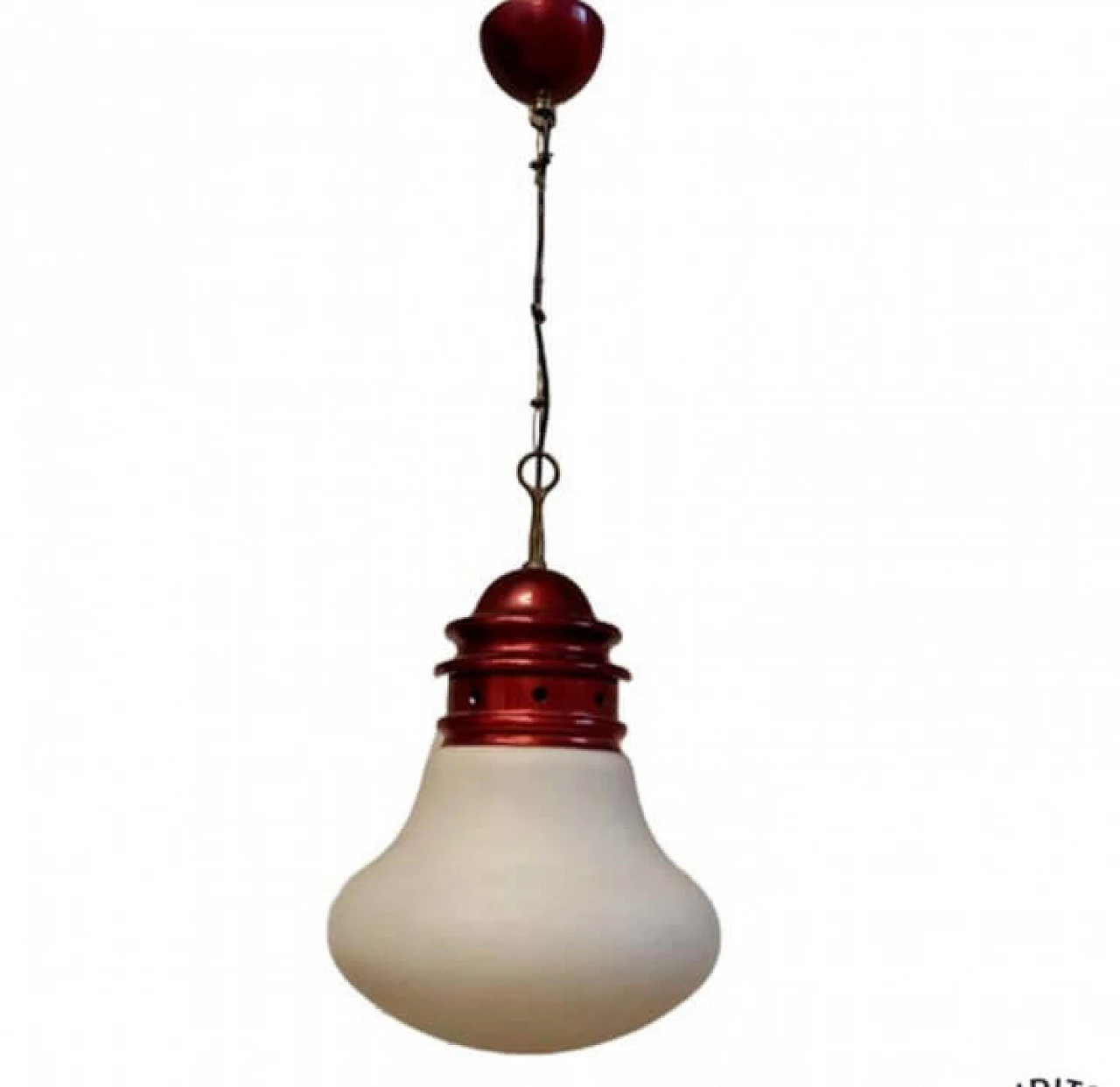 Lampadario in vetro opalino di Piero Brombin, anni '60 1