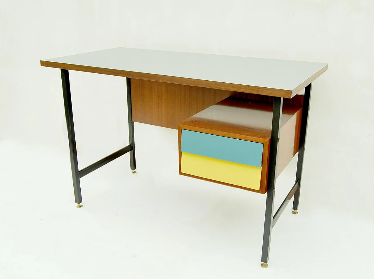 School desk in metal and wood, 1950s 4