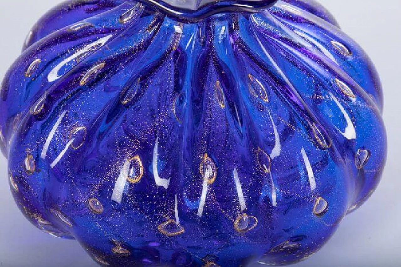 4 vases in blue and gold Murano glass 4