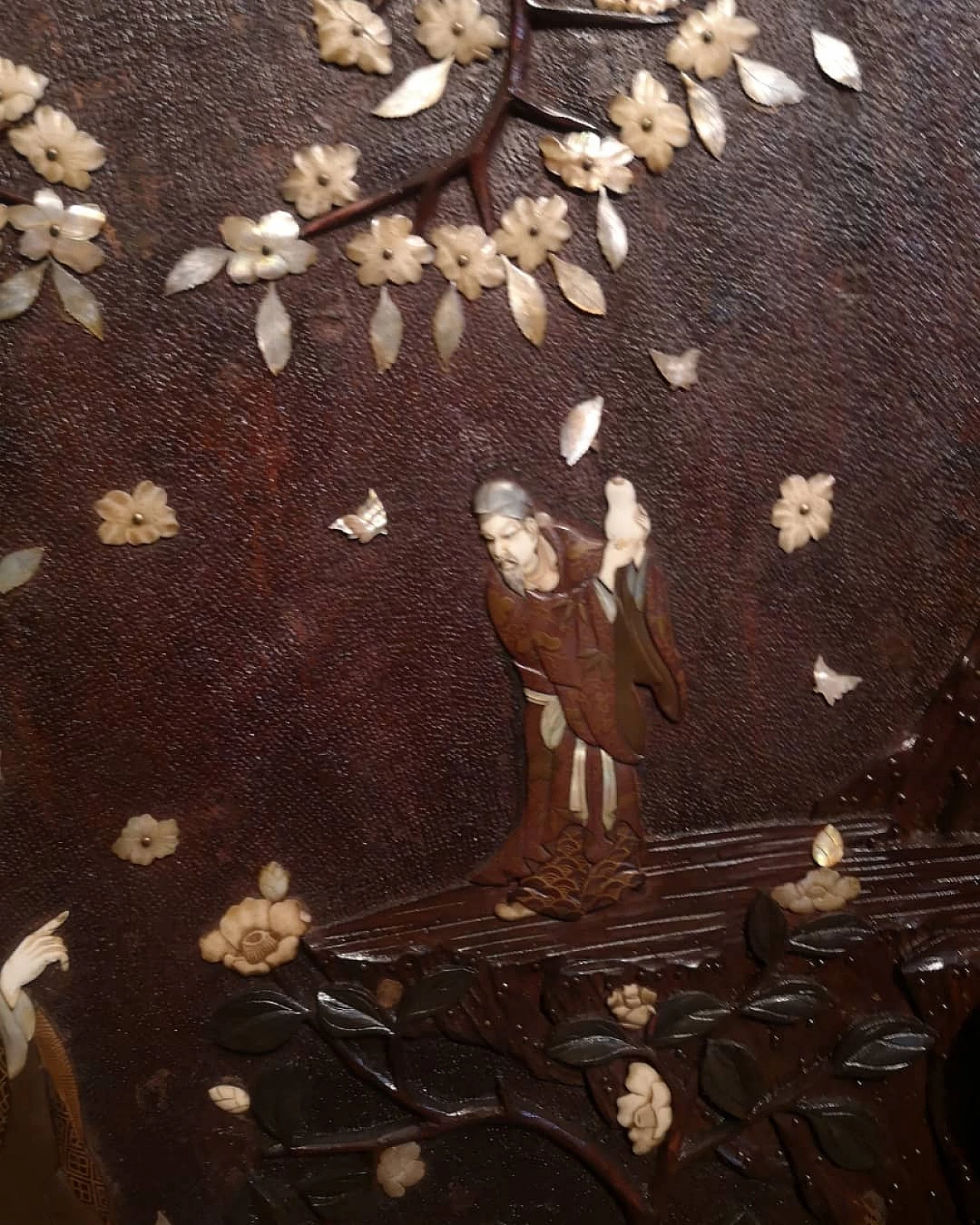 Japanese panel in wood, 19th century 6