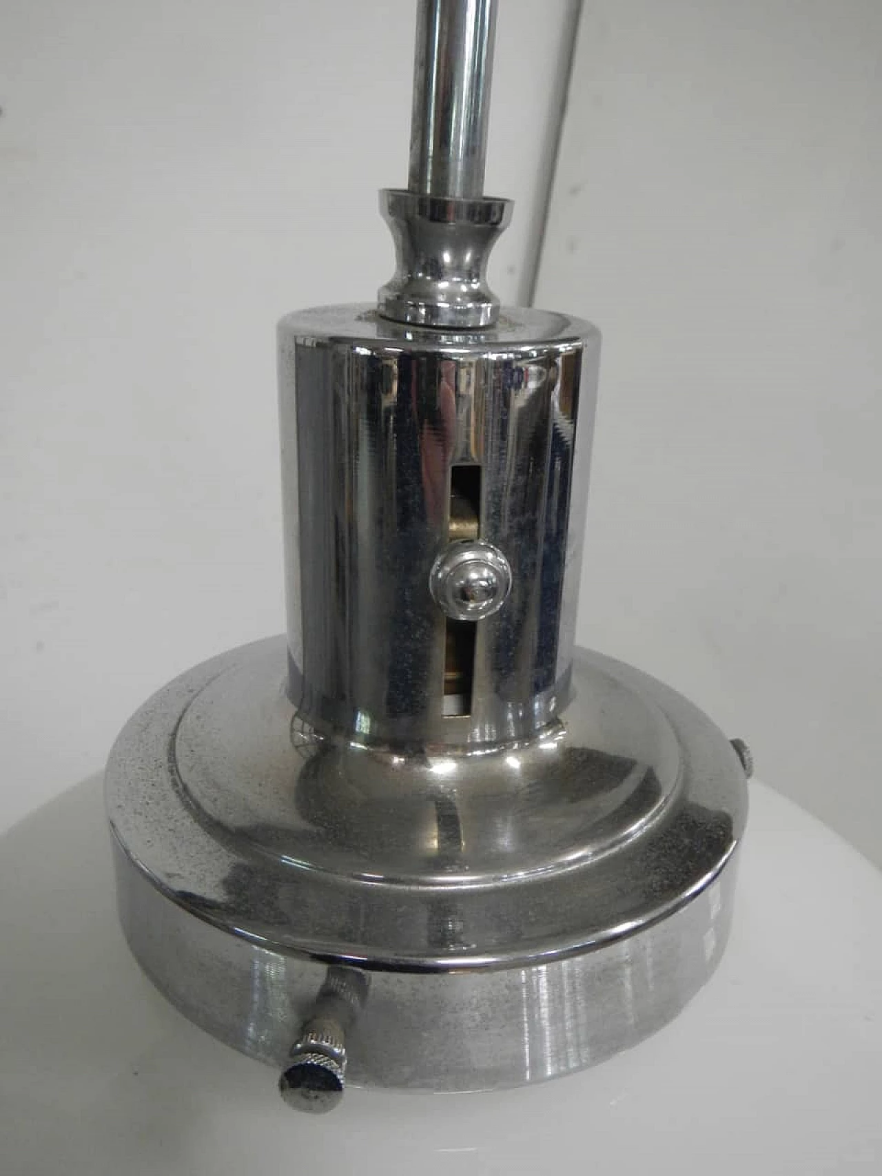 Lamp in metal and opaline glass, 1950s 3