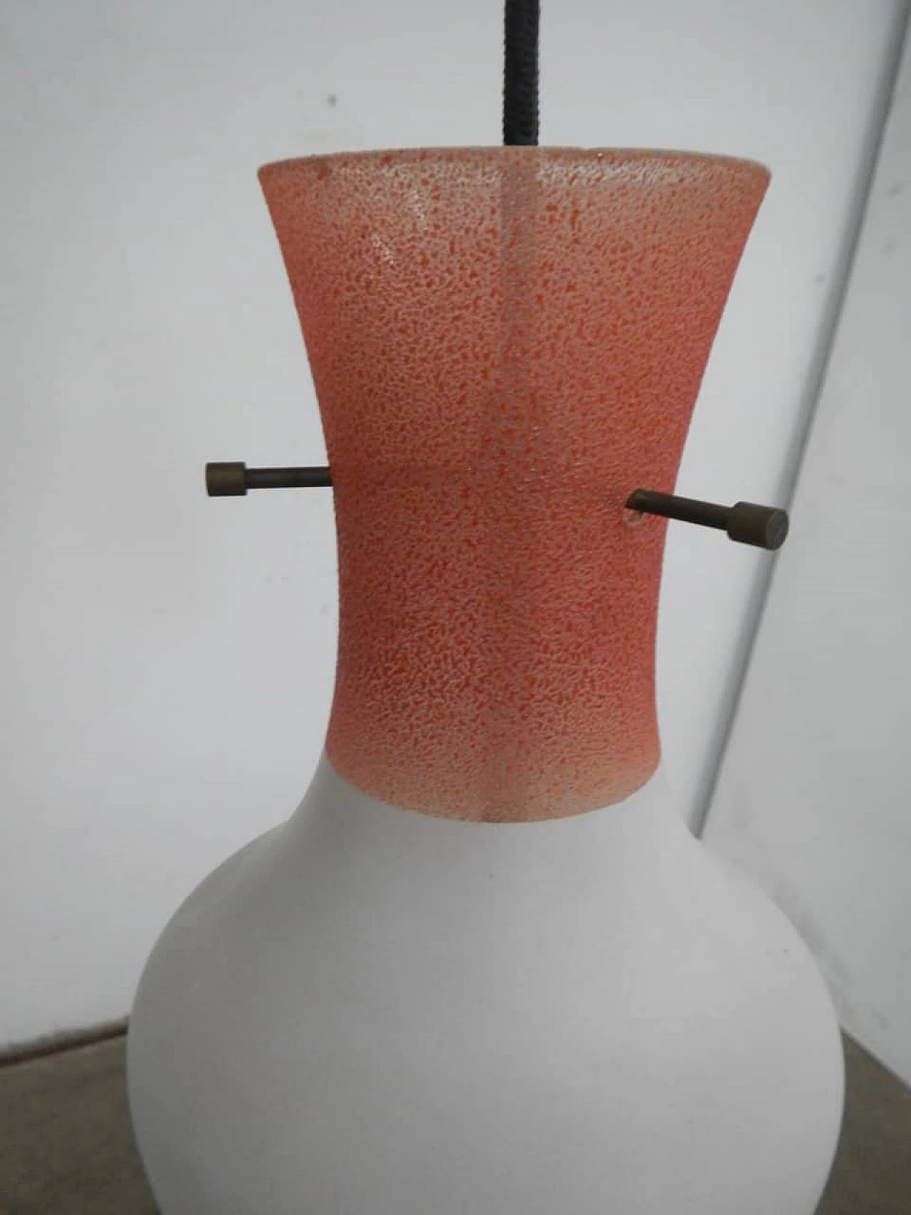 Lampadario da cucina in vetro, anni '50 7