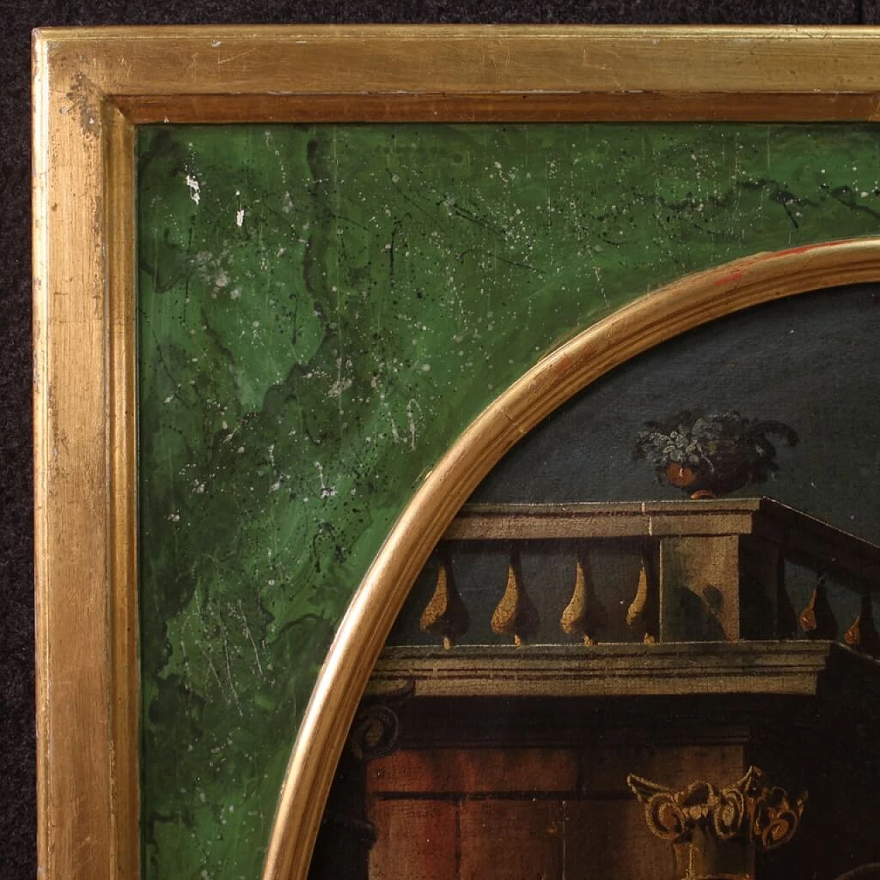 Oil on canvas and panel of architectural whimsy, 18th century 9