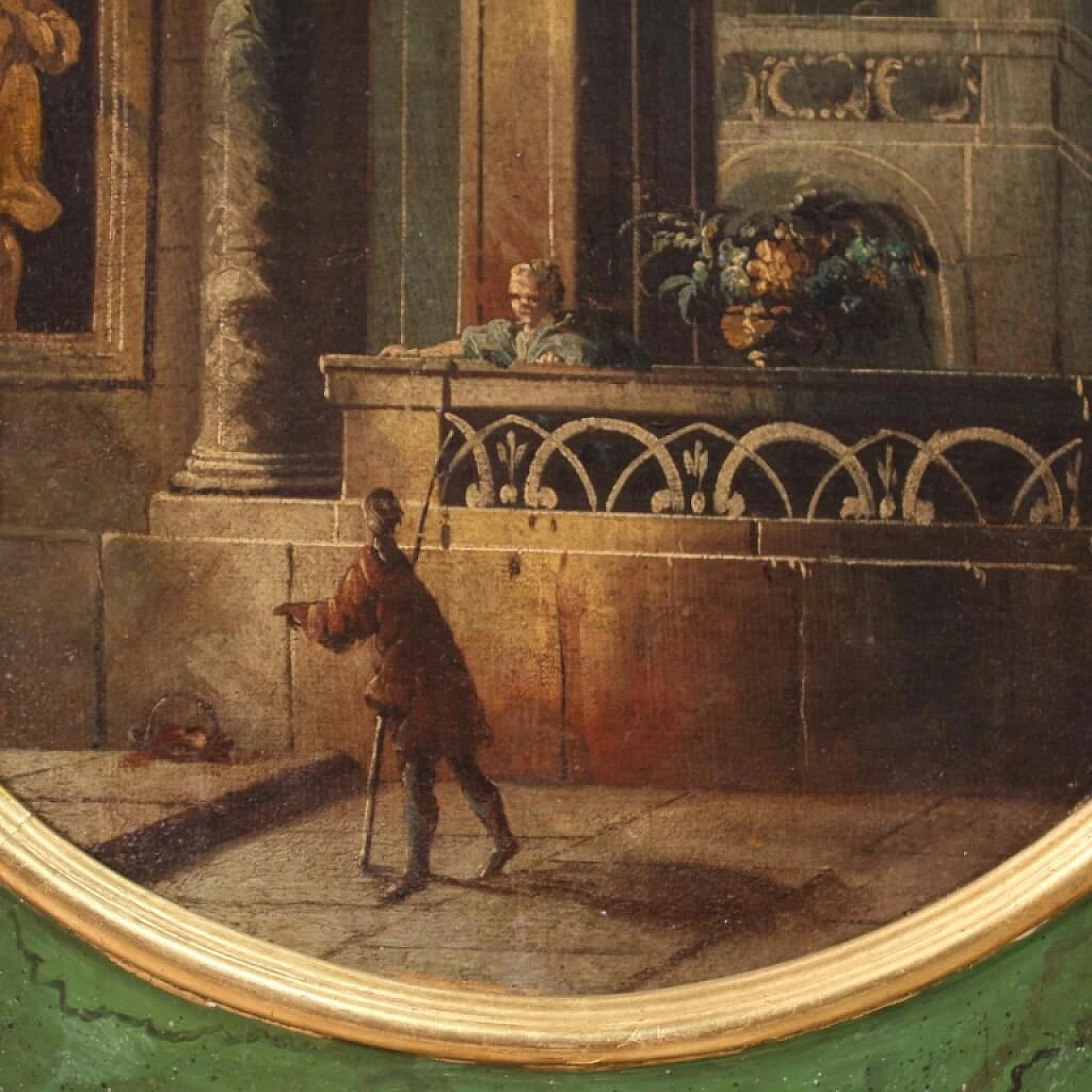 Oil on canvas and panel of architectural whimsy, 18th century 10