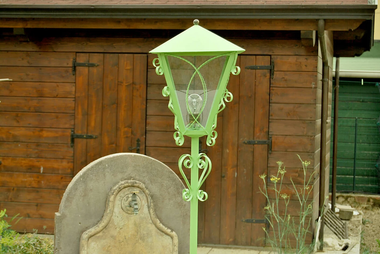 Handcrafted lamppost in wrought iron, 1960s 5