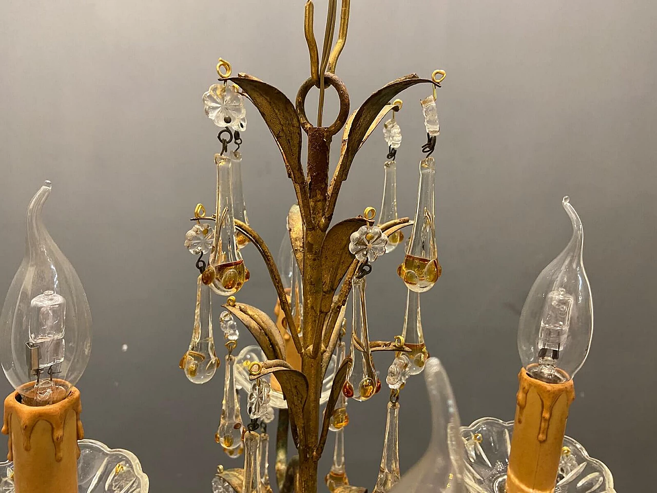 Gilded Murano glass fruit chandelier, 1960s 4