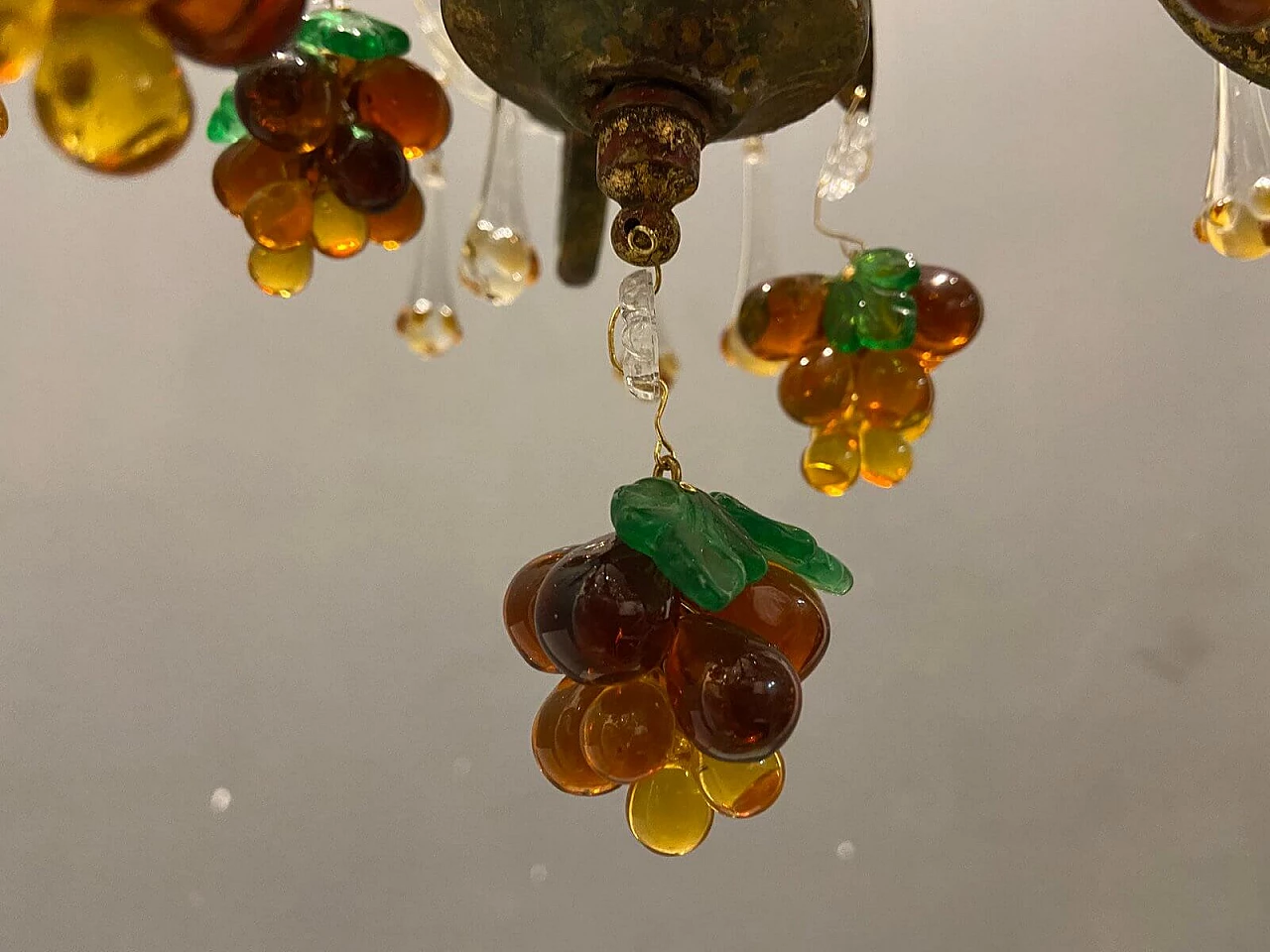 Gilded Murano glass fruit chandelier, 1960s 7