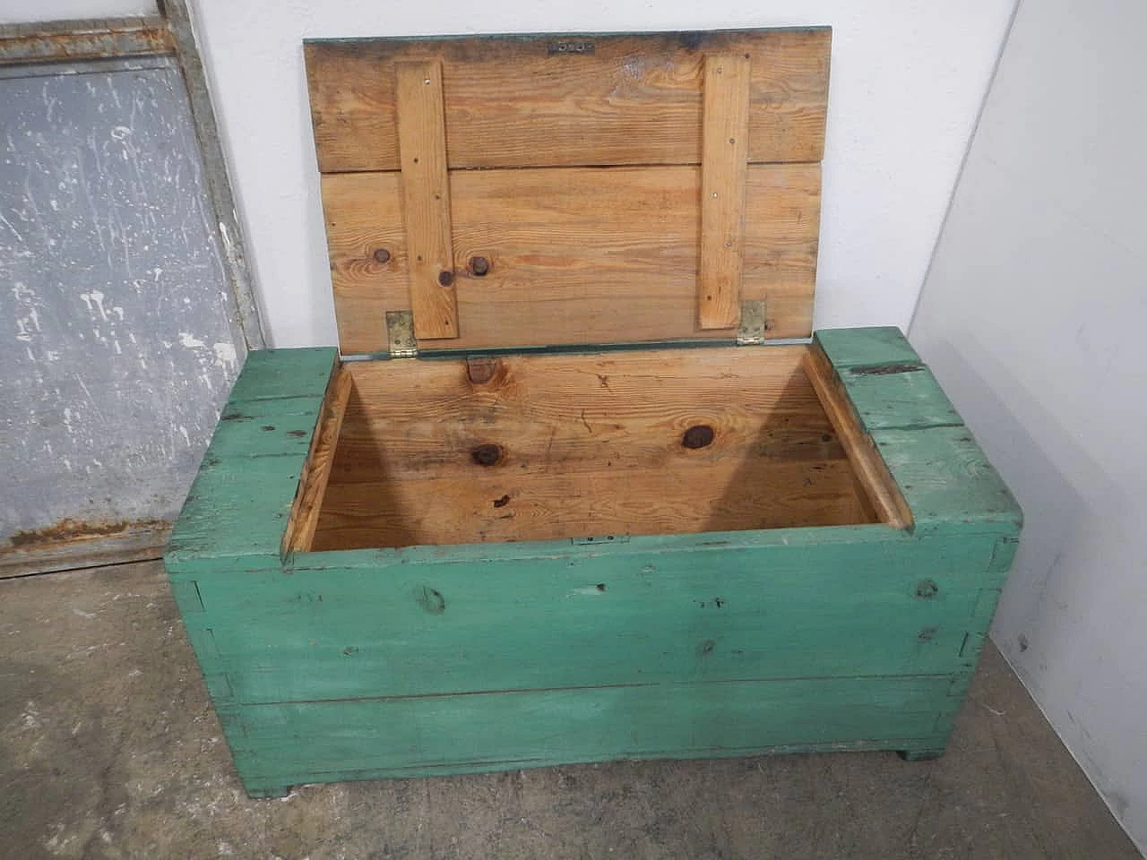Chest in colored larch wood, 1950s 6