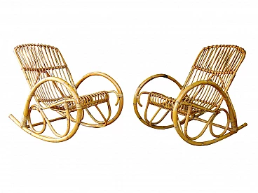 Coppia poltrone in bambù, anni '60