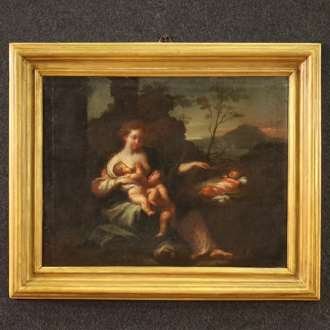 Oil on canvas depicting The Allegory of Motherhood, 18th century 1