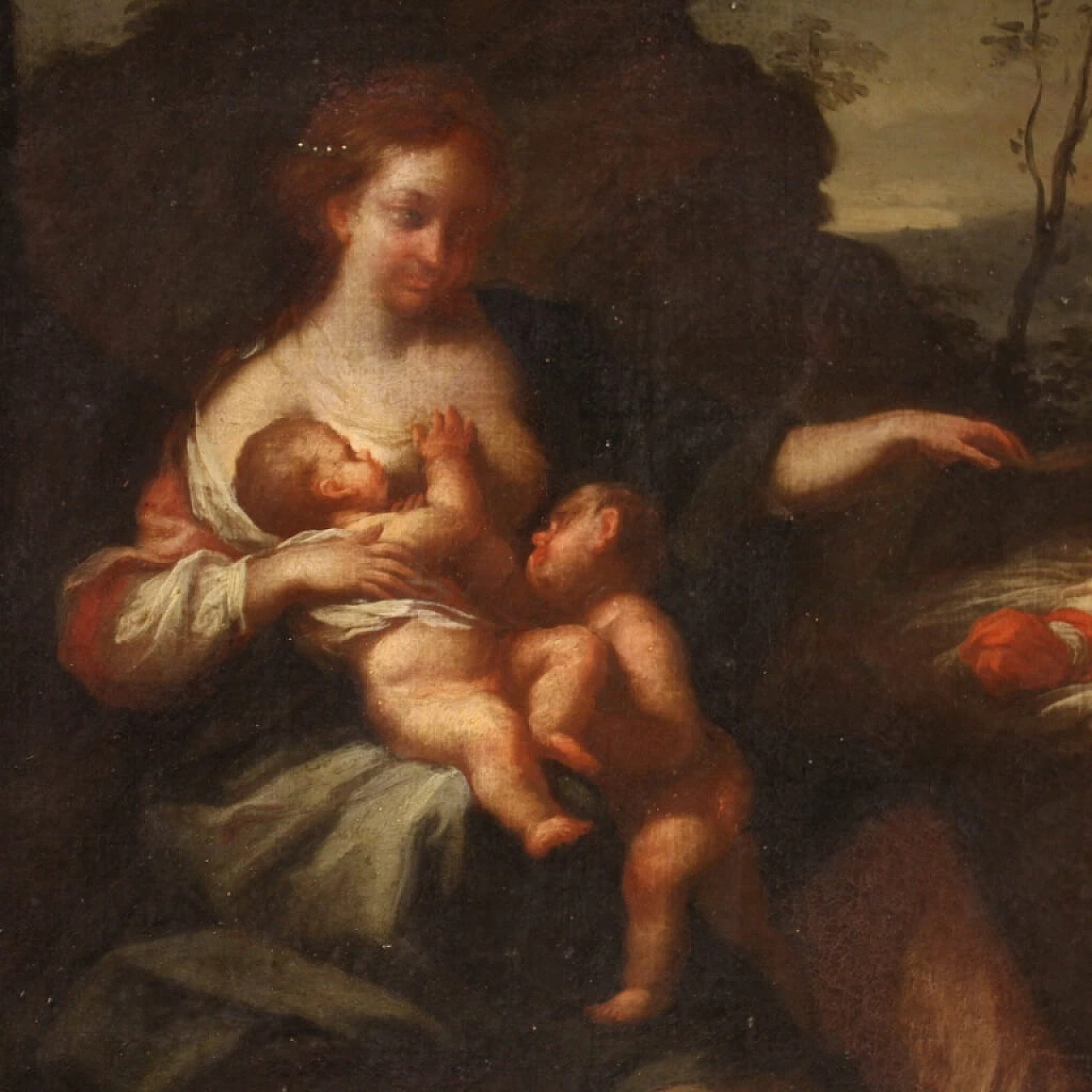 Oil on canvas depicting The Allegory of Motherhood, 18th century 3