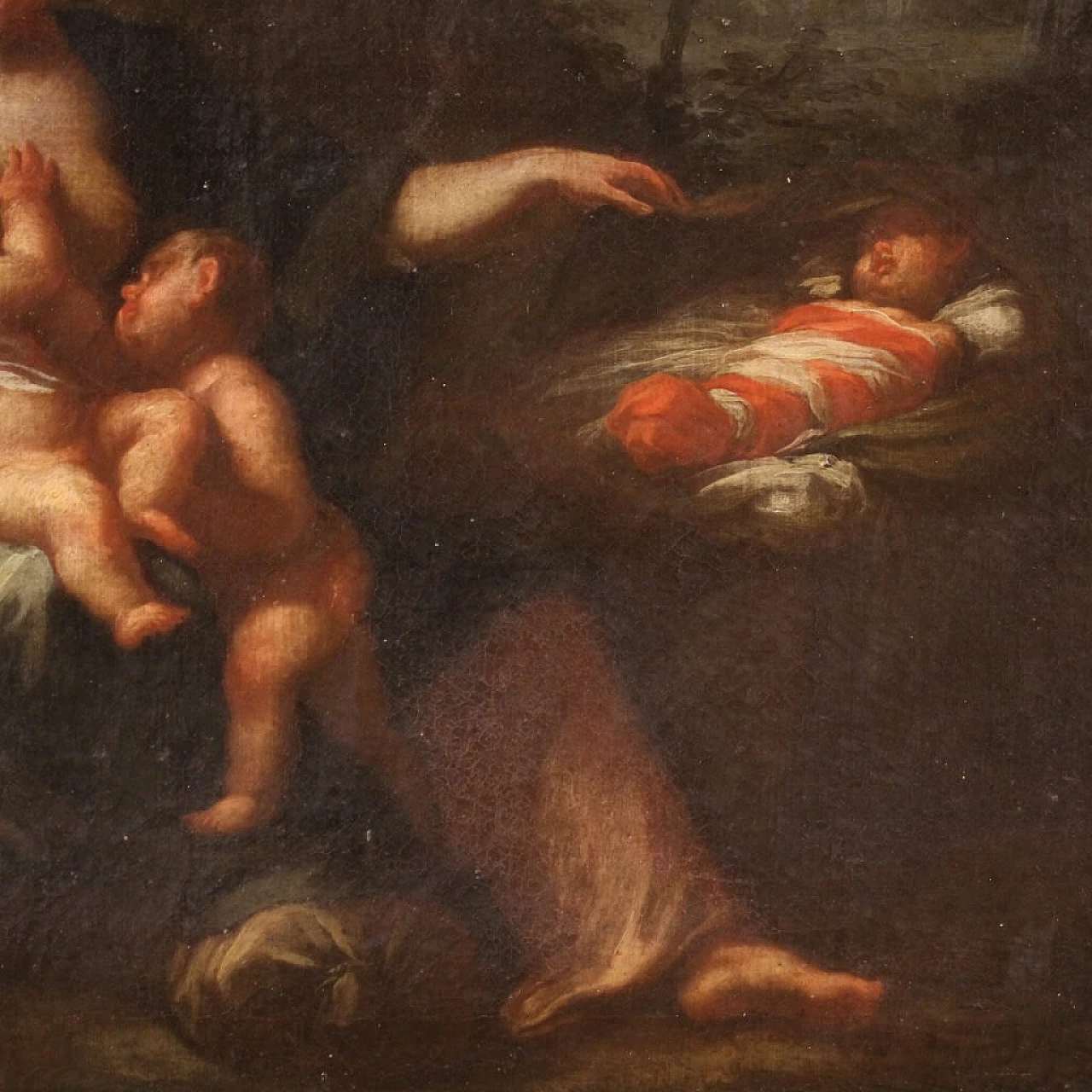 Oil on canvas depicting The Allegory of Motherhood, 18th century 4
