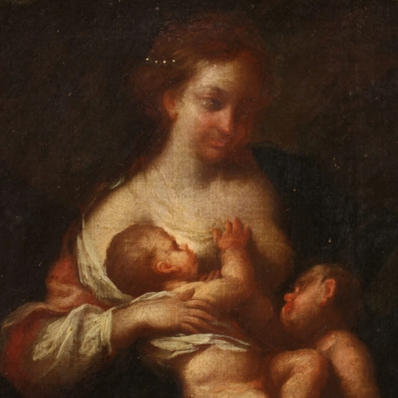 Oil on canvas depicting The Allegory of Motherhood, 18th century 6