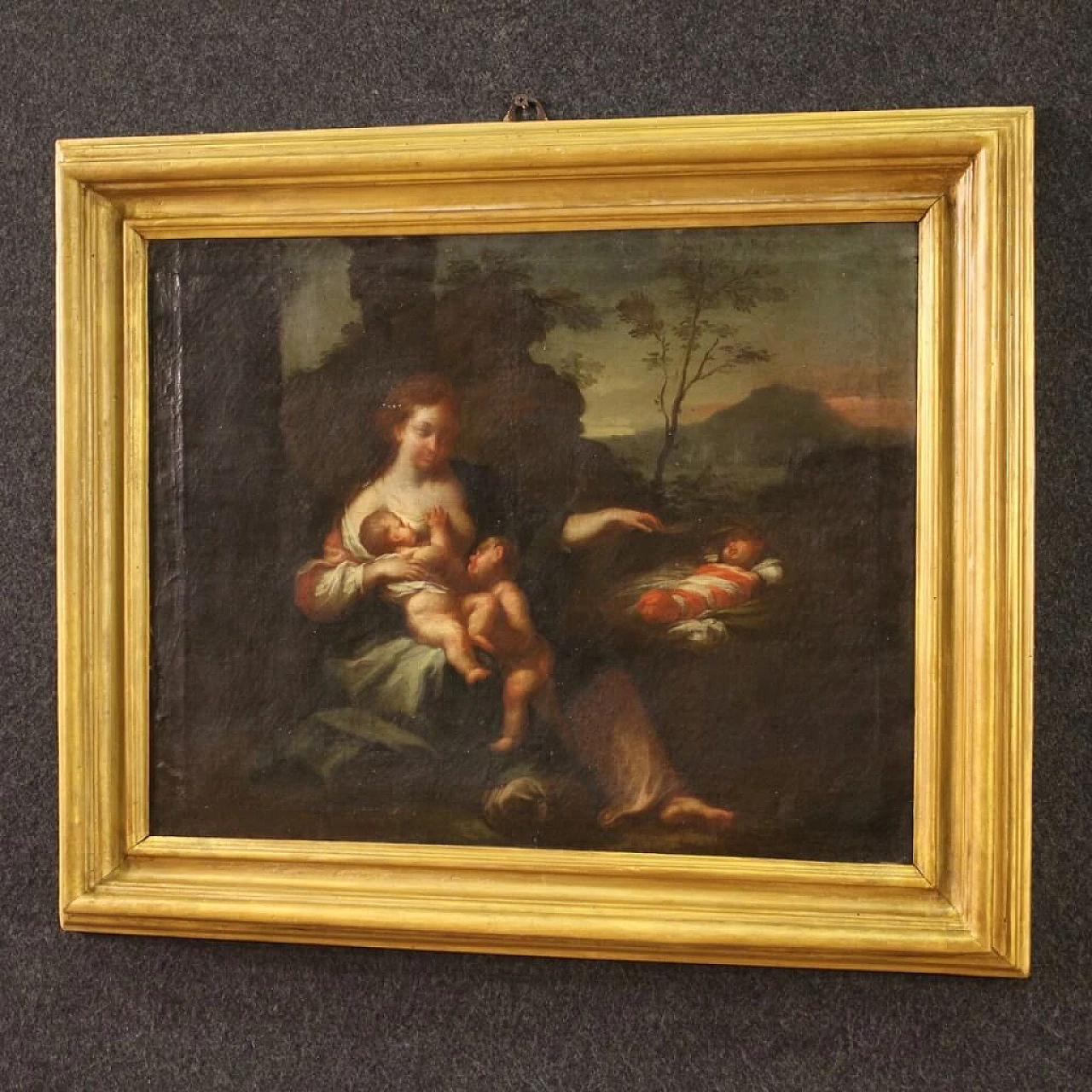 Oil on canvas depicting The Allegory of Motherhood, 18th century 8