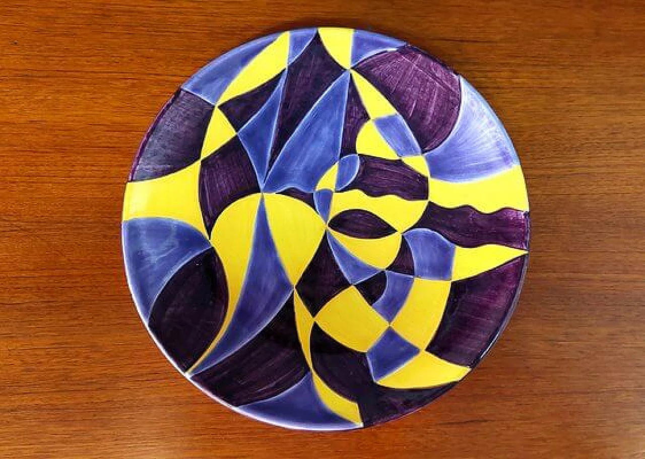 Plate by Mario Guido Dalmonte for Ceramica Gatti Faenza, 1980s 1