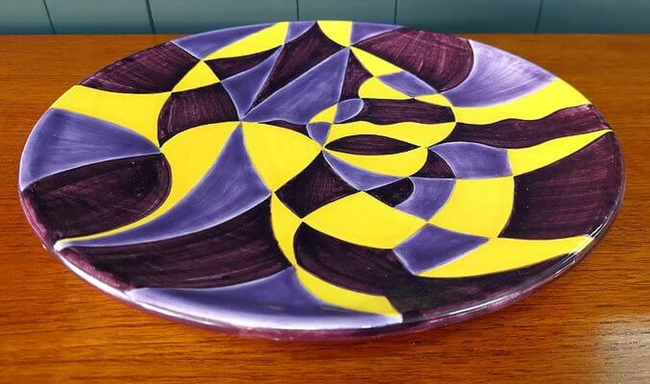 Plate by Mario Guido Dalmonte for Ceramica Gatti Faenza, 1980s 2