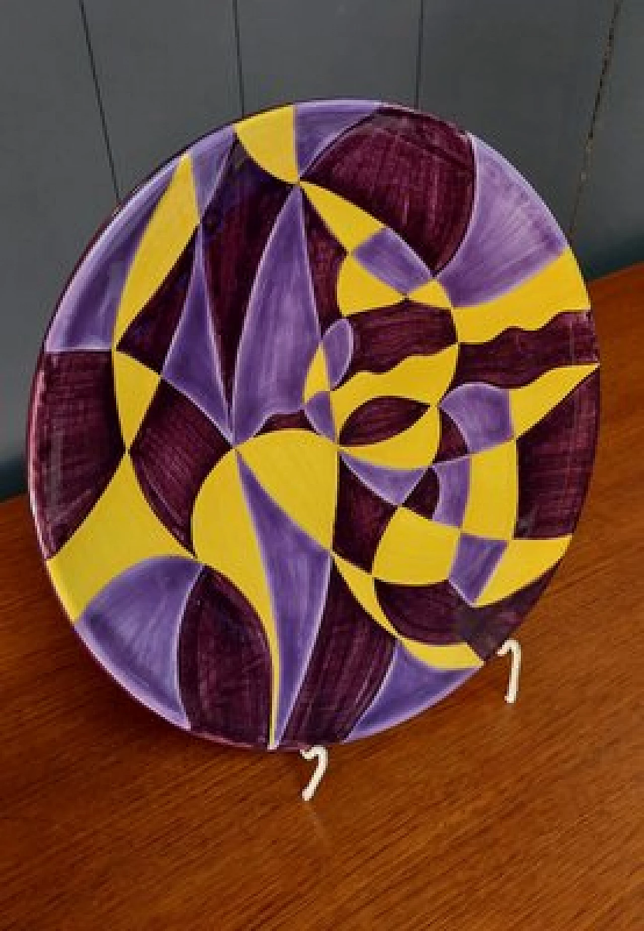 Plate by Mario Guido Dalmonte for Ceramica Gatti Faenza, 1980s 4