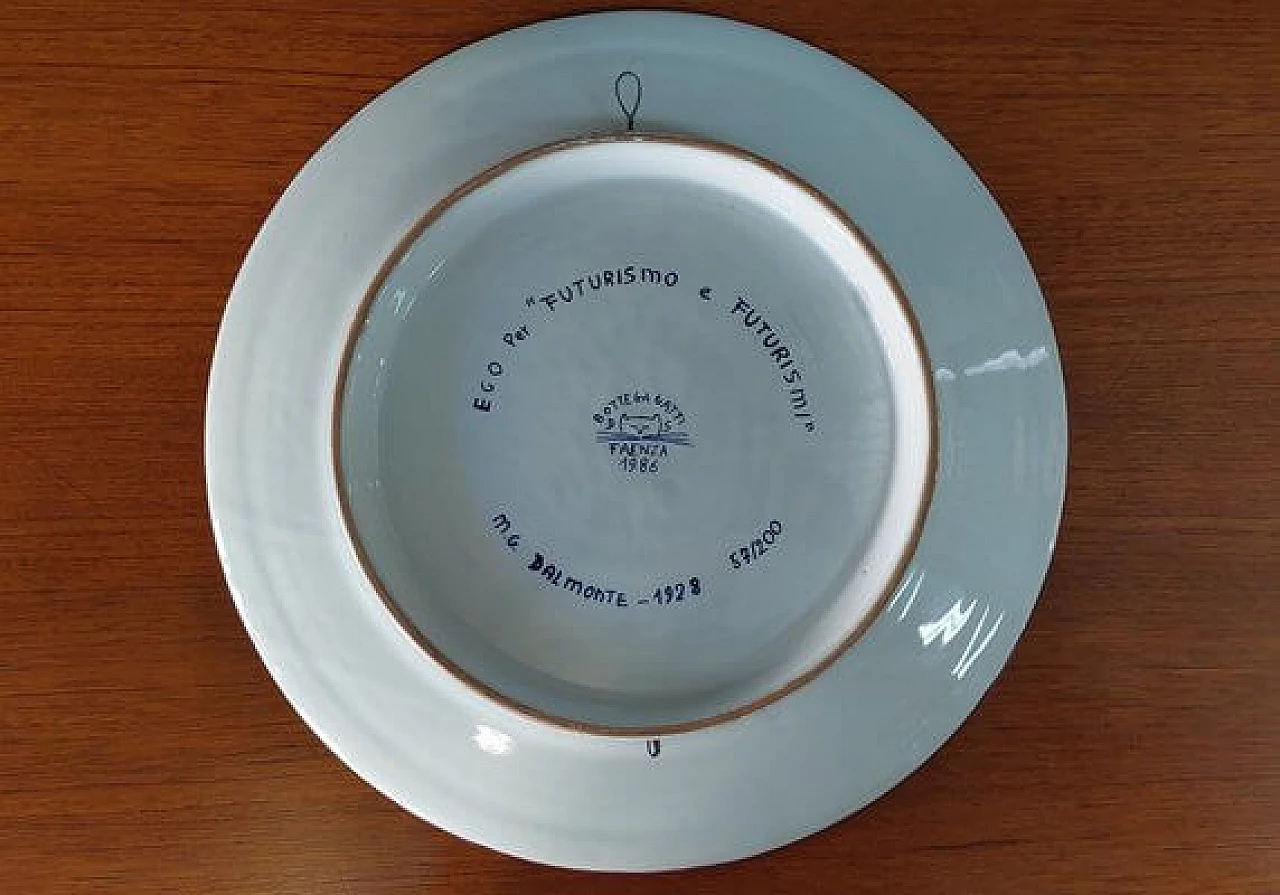 Plate by Mario Guido Dalmonte for Ceramica Gatti Faenza, 1980s 6