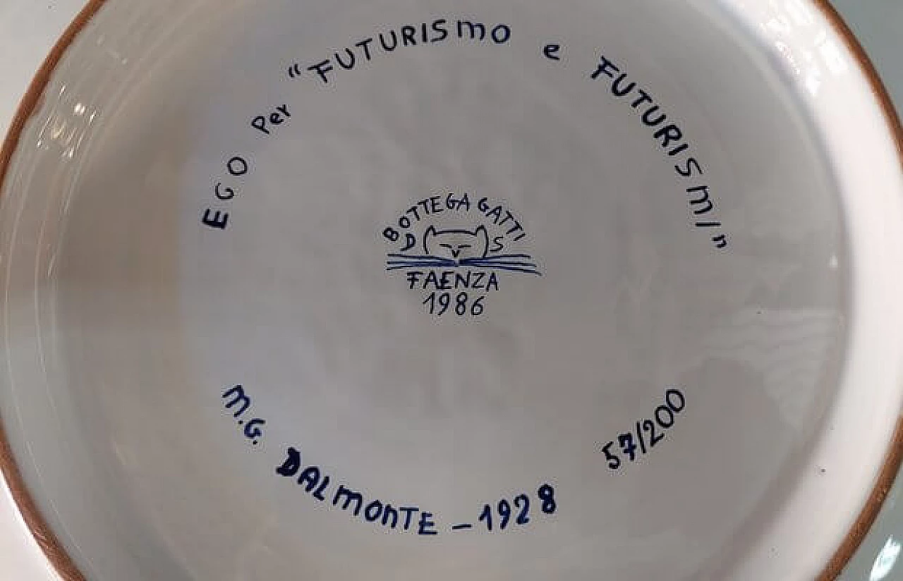 Plate by Mario Guido Dalmonte for Ceramica Gatti Faenza, 1980s 7