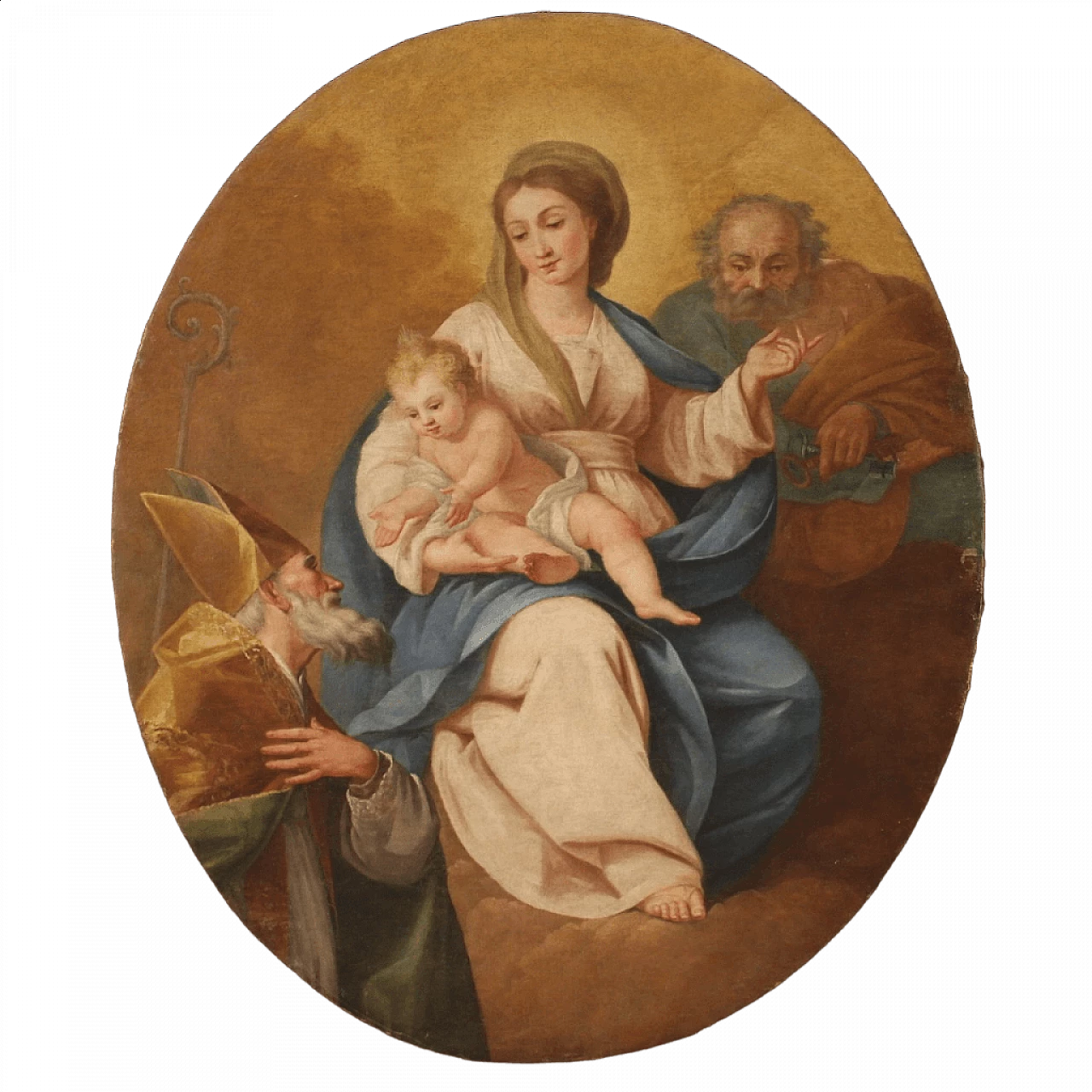 Oil on oval canvas of Madonna and Child, 18th century | intOndo