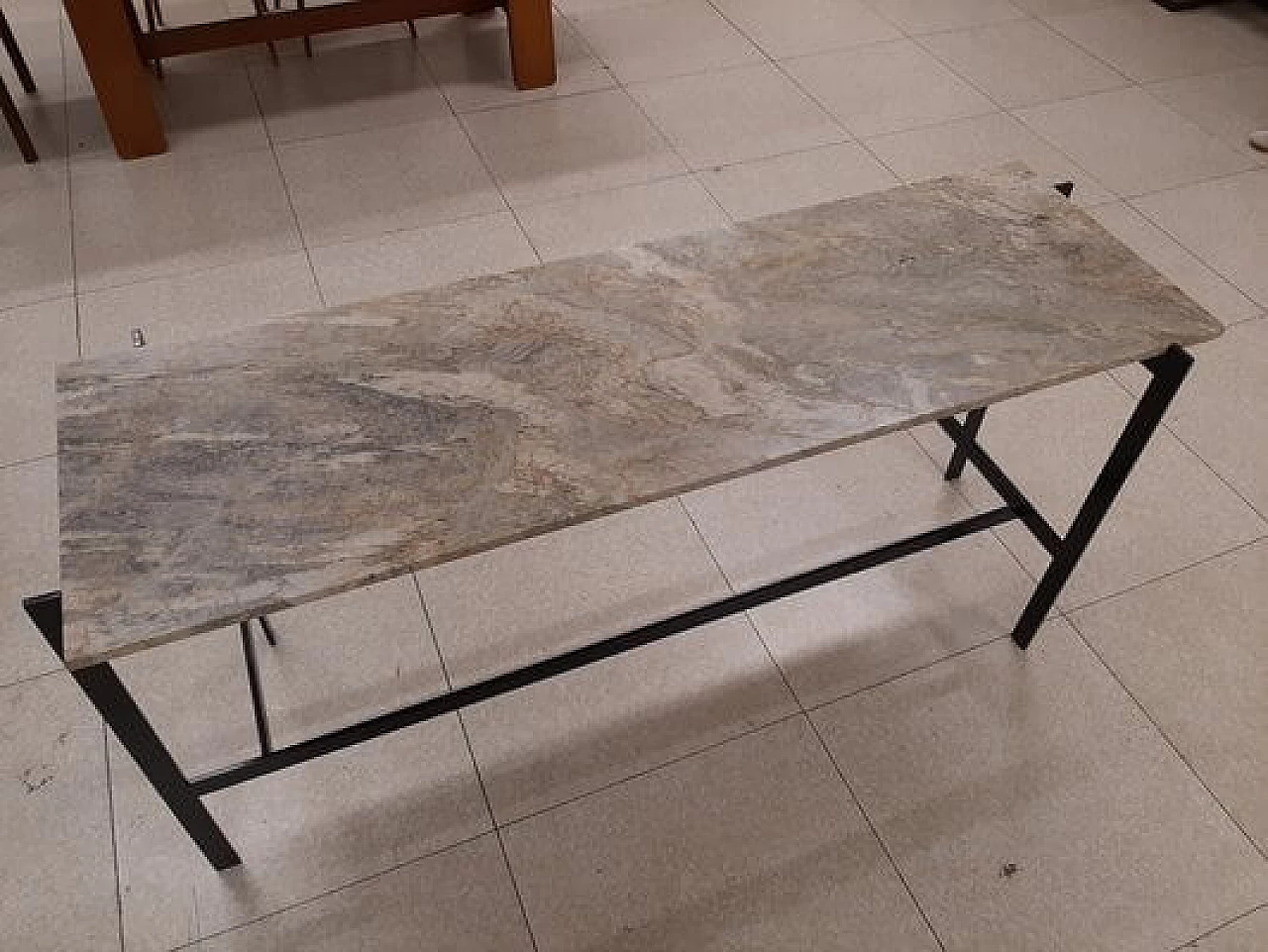 Consolle in ferro laccato nero con ripiano in marmo 8